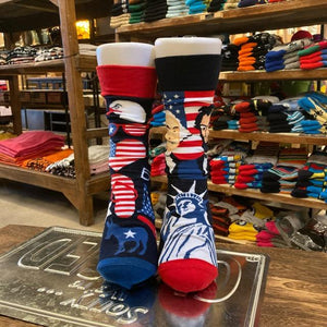 TOPANGA SOCKS Lady's　アシンメトリーソックス　USA　自由の女神　リンカーン　アメリカ　ファッション　レディース　靴下　ユニーク　プチギフト