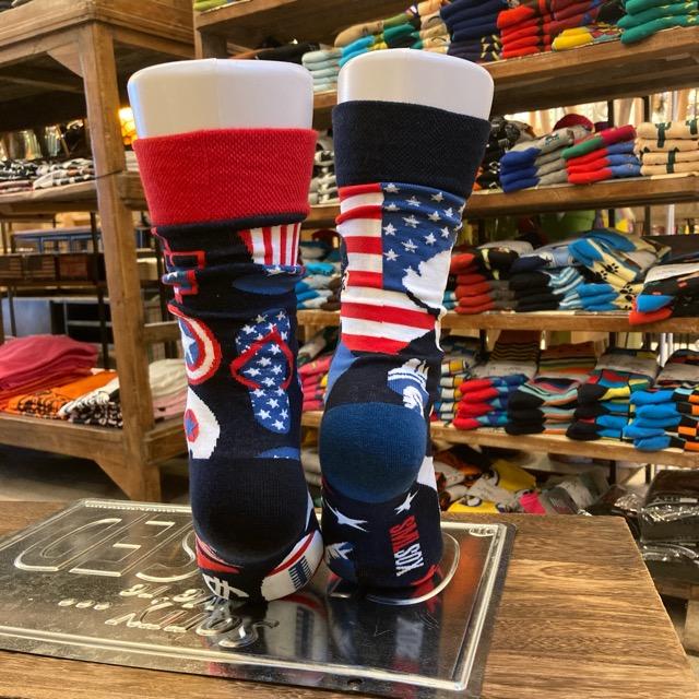 TOPANGA SOCKS Lady's　アシンメトリーソックス　USA　自由の女神　リンカーン　アメリカ　ファッション　レディース　靴下　ユニーク　プチギフト