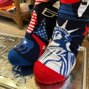 TOPANGA SOCKS Lady's　アシンメトリーソックス　USA　自由の女神　リンカーン　アメリカ　ファッション　レディース　靴下　ユニーク　プチギフト