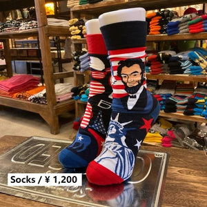 TOPANGA SOCKS Lady's　アシンメトリーソックス　USA　自由の女神　リンカーン　アメリカ　ファッション　レディース　靴下　ユニーク　プチギフト