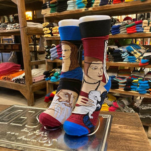 TOPANGA SOCKS Lady's　アシンメトリーソックス　ルネサンス　モナリザ　ダビンチ　聖母　絵画　マリア　ファッション　レディース　靴下　ユニーク　プチギフト