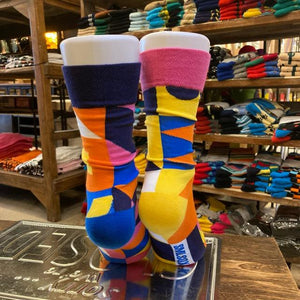 TOPANGA SOCKS Lady's　アシンメトリーソックス　ジオメトリック　カラフル　サークル　レトロ　図形　ファッション　レディース　靴下　ユニーク　プチギフト