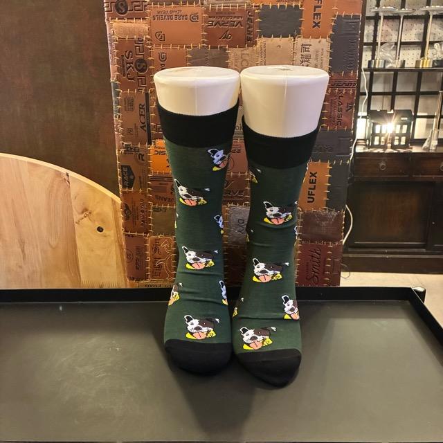 TOPANGA SOCKS Men's Art Socks Terrier Green　