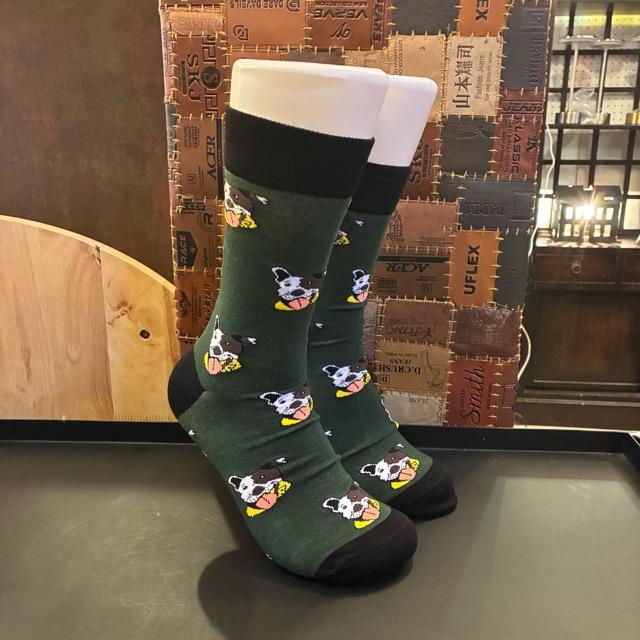 TOPANGA SOCKS Men's Art Socks Terrier Green　