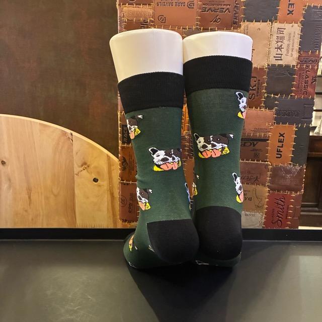 TOPANGA SOCKS Men's Art Socks Terrier Green　