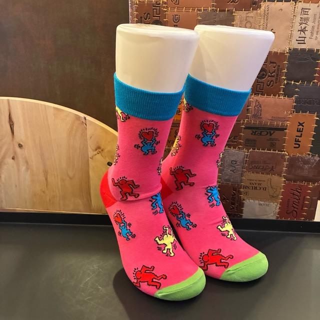 TOPANGA SOCKS Men's Art Socks People Pink