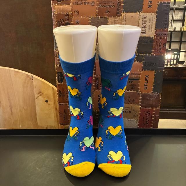 TOPANGA SOCKS Men's Art Socks Pop Heart Blue