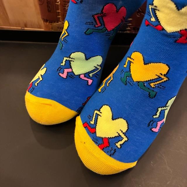 TOPANGA SOCKS Men's Art Socks Pop Heart Blue