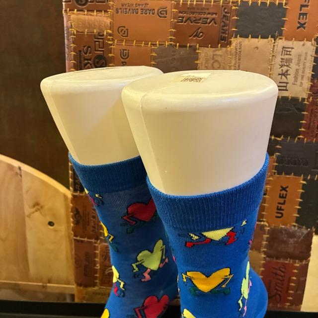 TOPANGA SOCKS Men's Art Socks Pop Heart Blue