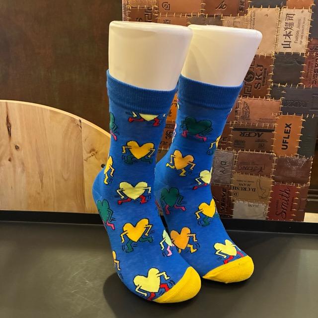 TOPANGA SOCKS Men's Art Socks Pop Heart Blue