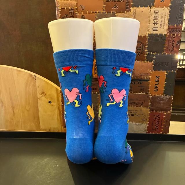 TOPANGA SOCKS Men's Art Socks Pop Heart Blue