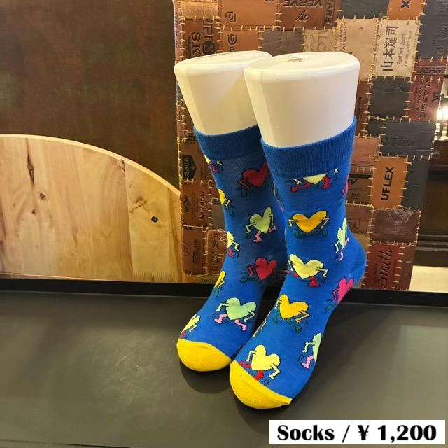 TOPANGA SOCKS Men's Art Socks Pop Heart Blue