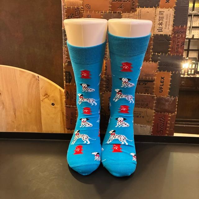 TOPANGA SOCKS Men's Art Socks Dalmatian Blue