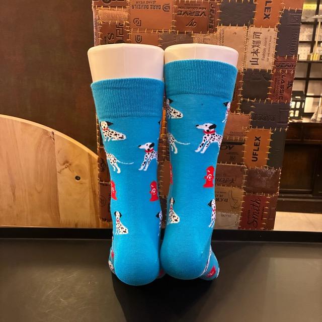 TOPANGA SOCKS Men's Art Socks Dalmatian Blue