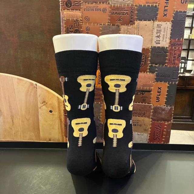 TOPANGA SOCKS Men's Art Socks Acoustic guitar Black