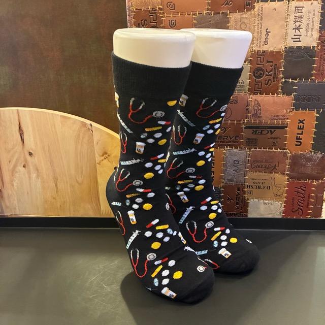 TOPANGA SOCKS Men's Art Socks Acoustic Medical Black