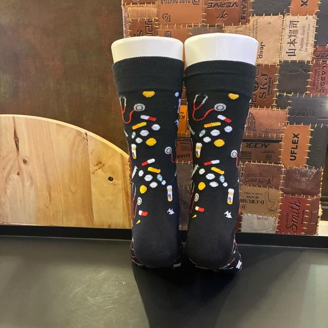 TOPANGA SOCKS Men's Art Socks Acoustic Medical Black