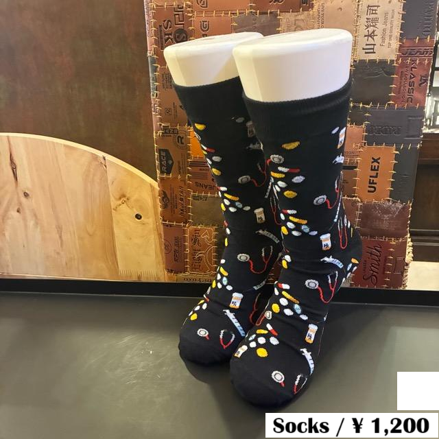 TOPANGA SOCKS Men's Art Socks Acoustic Medical Black