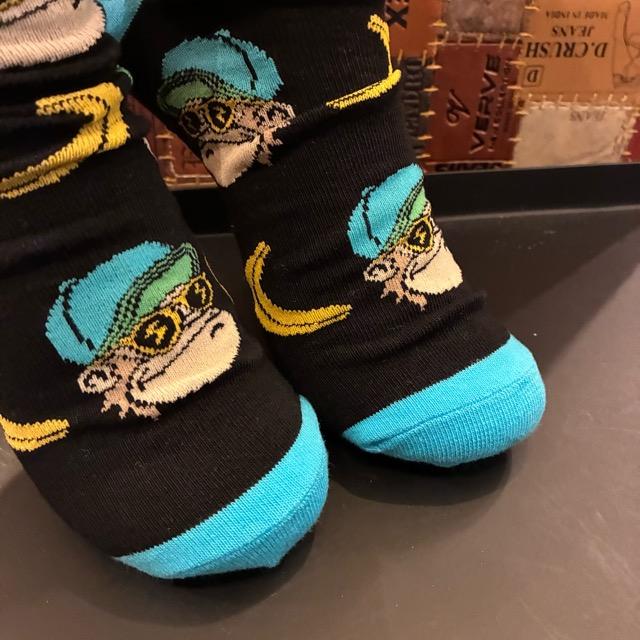 TOPANGA SOCKS Lady's　Art Socks Funky Monkey Black