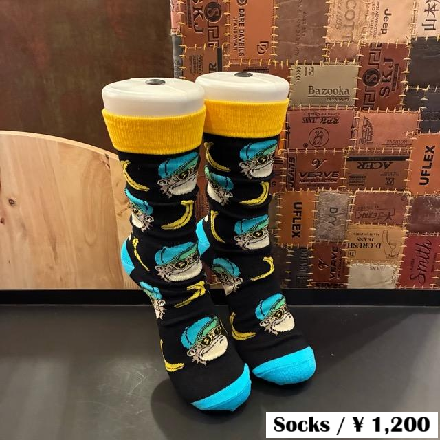 TOPANGA SOCKS Lady's　Art Socks Funky Monkey Black