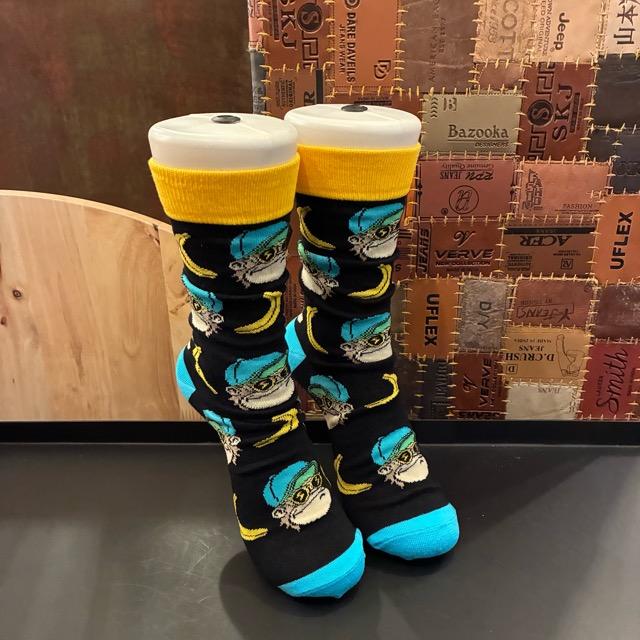 TOPANGA SOCKS Lady's　Art Socks Funky Monkey Black