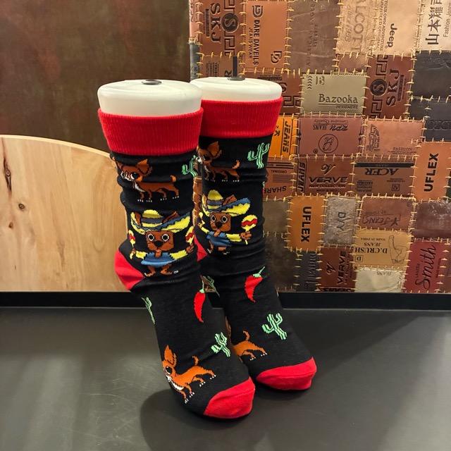 TOPANGA SOCKS Lady's Art Socks Mexican Chihuahua Black