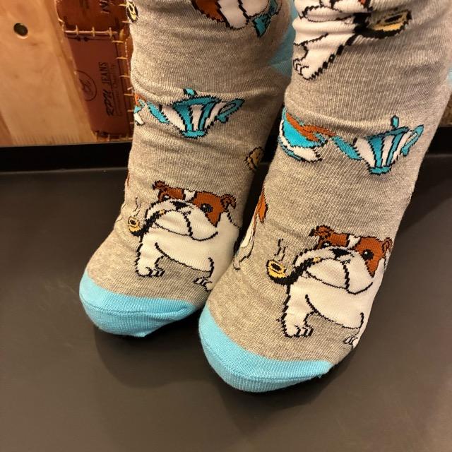 TOPANGA SOCKS Lady's　Art Socks British Bulldog Gray