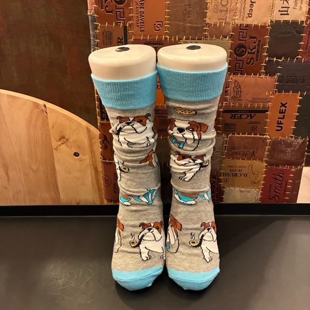 TOPANGA SOCKS Lady's　Art Socks British Bulldog Gray