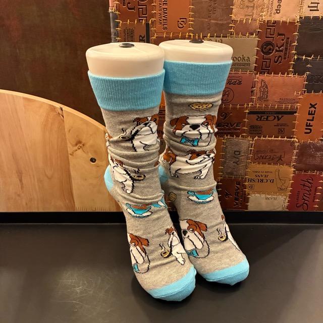 TOPANGA SOCKS Lady's　Art Socks British Bulldog Gray