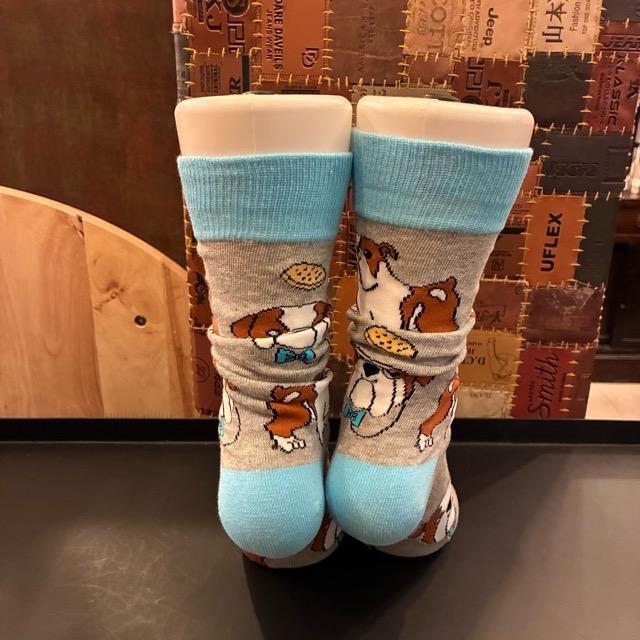 TOPANGA SOCKS Lady's　Art Socks British Bulldog Gray
