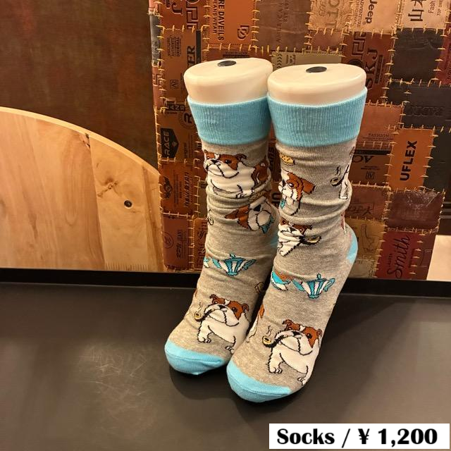 TOPANGA SOCKS Lady's　Art Socks British Bulldog Gray