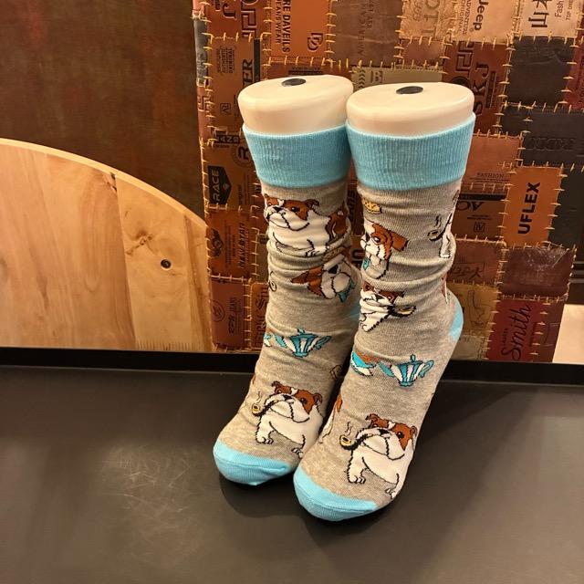 TOPANGA SOCKS Lady's　Art Socks British Bulldog Gray