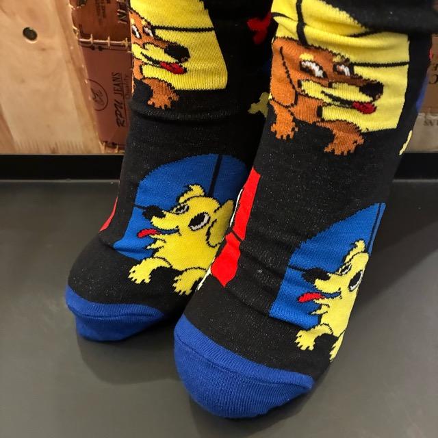 TOPANGA SOCKS Lady's　Art Socks Dog mansion Black
