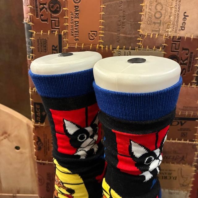 TOPANGA SOCKS Lady's　Art Socks Dog mansion Black