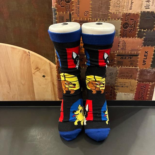 TOPANGA SOCKS Lady's　Art Socks Dog mansion Black