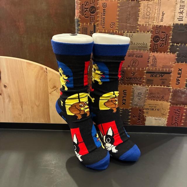 TOPANGA SOCKS Lady's　Art Socks Dog mansion Black