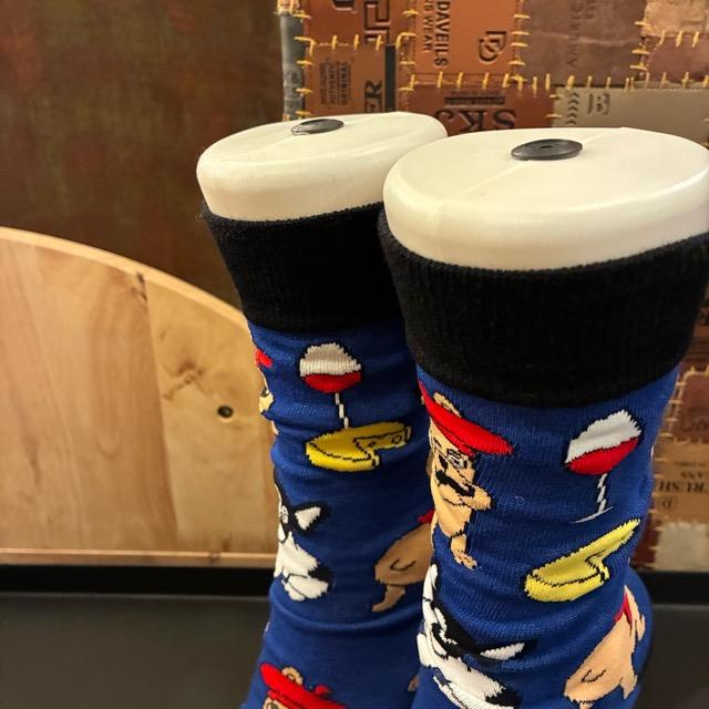 TOPANGA SOCKS Lady's　Art Socks France French bulldog Blue