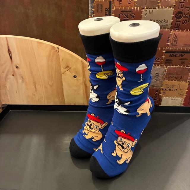 TOPANGA SOCKS Lady's　Art Socks France French bulldog Blue