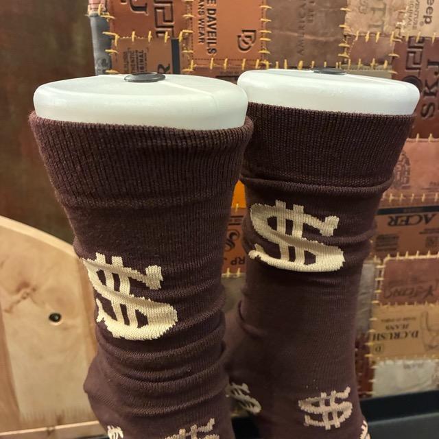 TOPANGA SOCKS Lady's Art Socks Dollar Brown