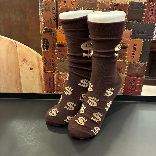 TOPANGA SOCKS Lady's Art Socks Dollar Brown