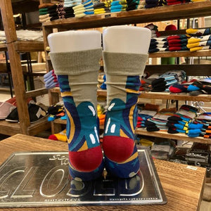 TOPANGA SOCKS Lady's　アートソックス　Spirit　グレー　ブルー　ファッション　レディース　靴下　ユニーク　プチギフト　アートソックス　クルーソックス