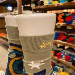 TOPANGA SOCKS Lady's　アートソックス　Spirit　グレー　ブルー　ファッション　レディース　靴下　ユニーク　プチギフト　アートソックス　クルーソックス