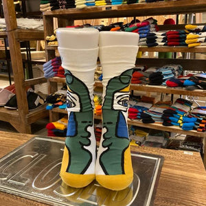 TOPANGA SOCKS Lady's　アートソックス　July　ホワイト　グリーン　ファッション　レディース　靴下　ユニーク　プチギフト　アートソックス　クルーソックス