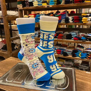 TOPANGA SOCKS Lady's　アシンメトリーソックス　YES FLOWER　花　フラワー　ブルー　ホワイト　レディース　靴下　ユニーク　プチギフト　クルーソックス