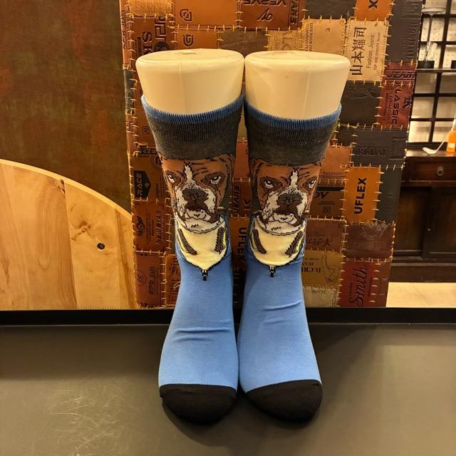 TOPANGA SOCKS Men's Art Socks Music dog Gray