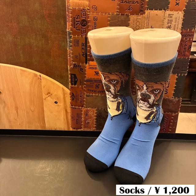 TOPANGA SOCKS Men's Art Socks Music dog Gray