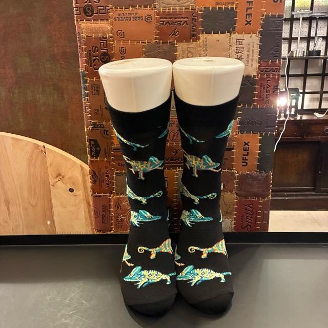 TOPANGA SOCKS Men's　Art Socks Chameleon　Black