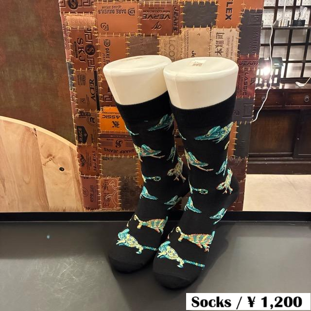 TOPANGA SOCKS Men's　Art Socks Chameleon　Black