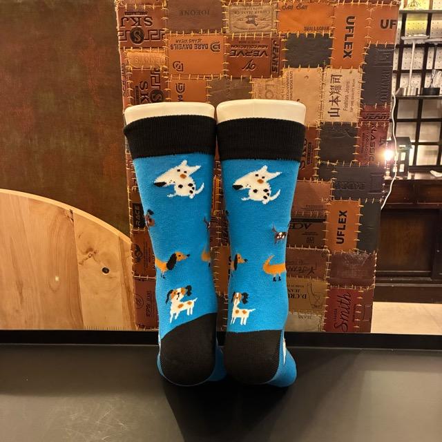 TOPANGA SOCKS Men's Art Socks Dog run Blue