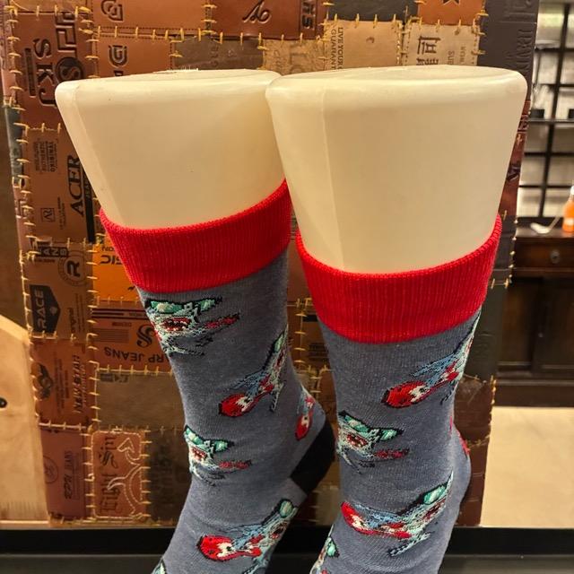 TOPANGA SOCKS Men's Art Socks Metal shark Blue